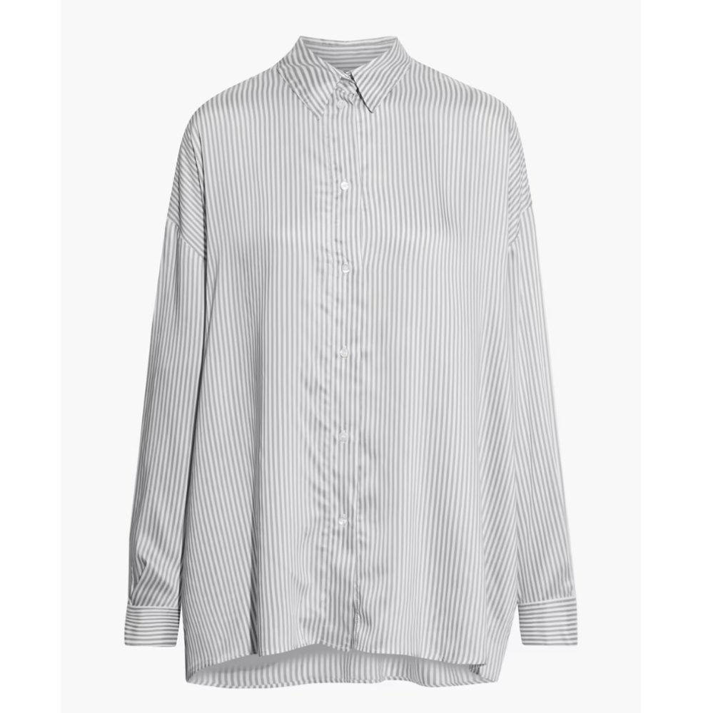 IRO mixo striped oversized button down viscose ans silk shirt